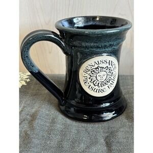 VTG Arizona Renaissance Pleasure Faire Ceramic‎ Pottery Mug Glazed Green Black
